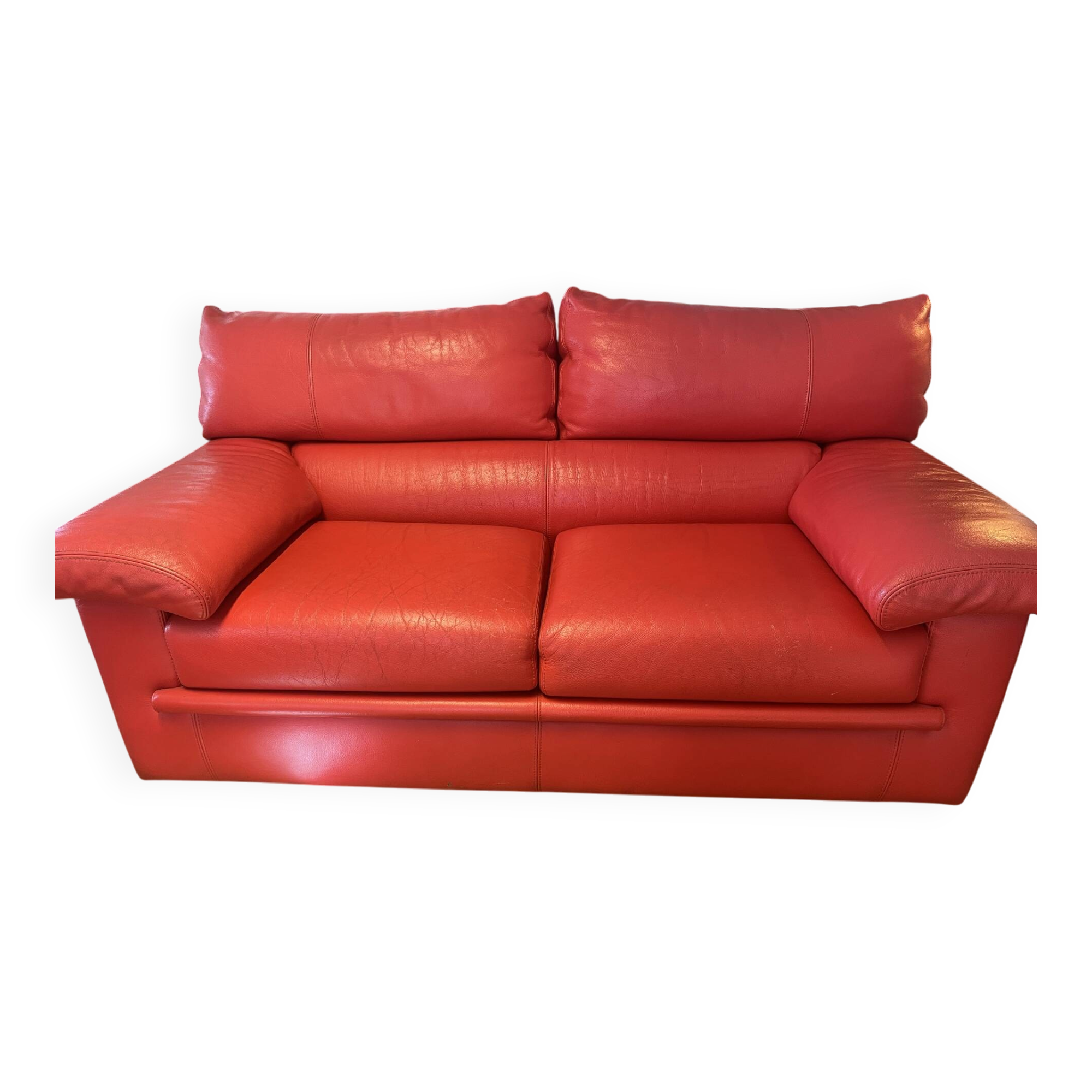 Ligne Roset Claude Brisson Utah Copper Leather Sofa