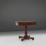 Victorian Burl Wood Folding Card Table, UK, 19th Century