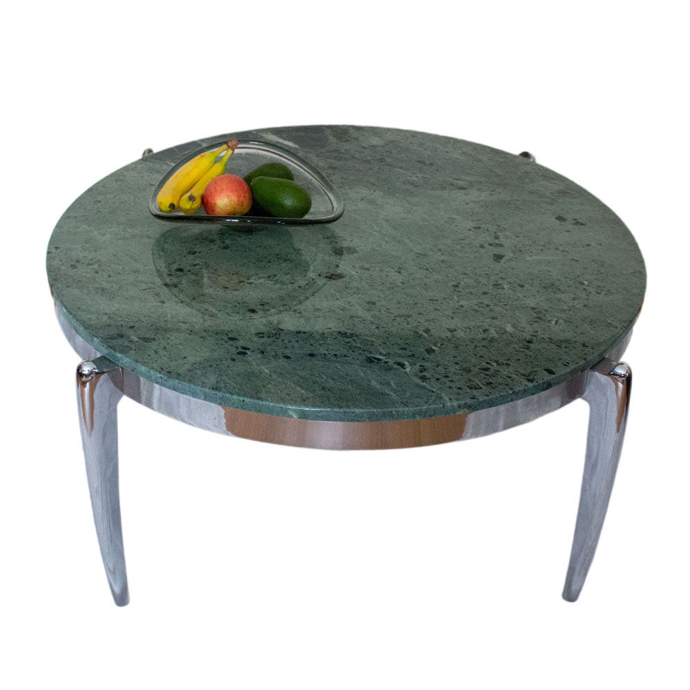 Spectacular coffee table made of marble and stainless steel
