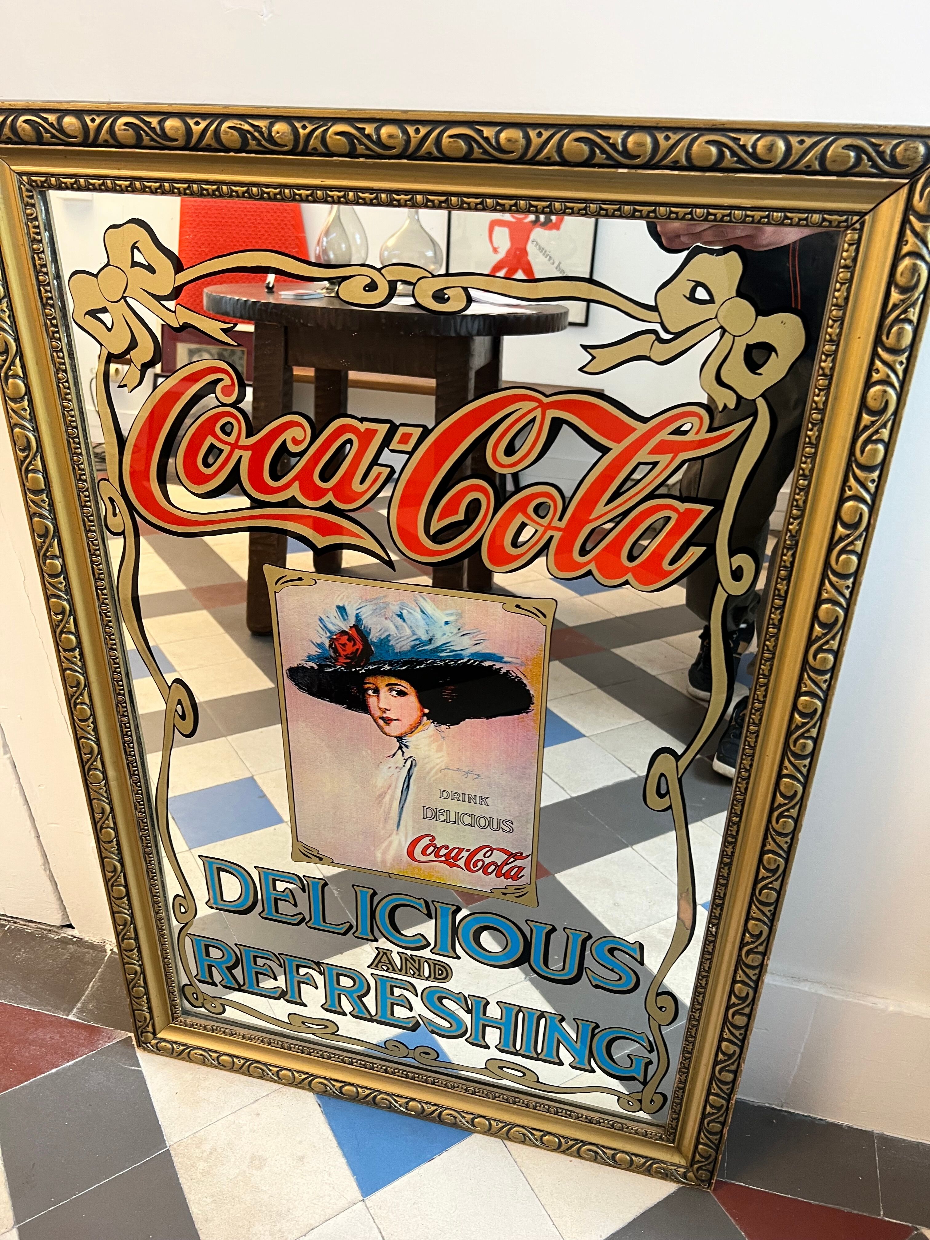 Vintage mirror pub coca cola