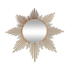 Golden metal 1950s sun mirror 45cm