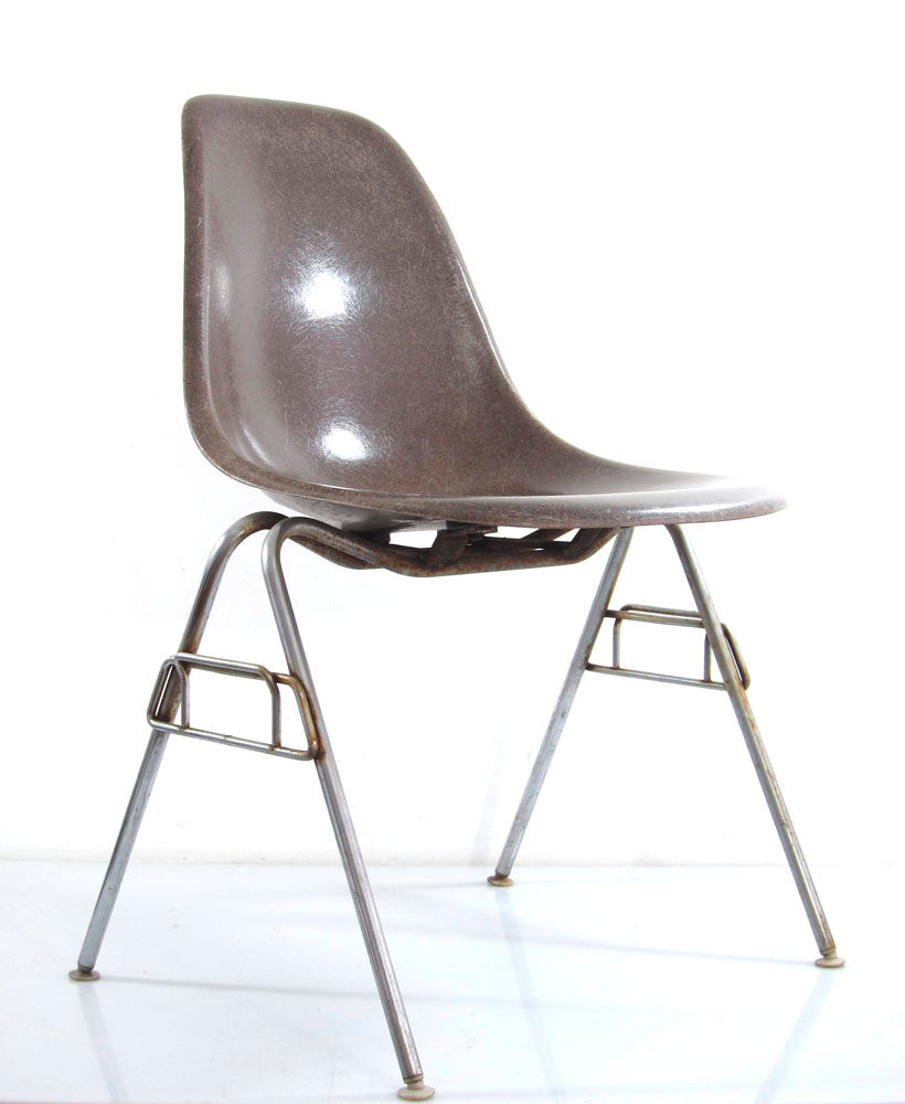 Chaise Eames DSS grise 1954 production vintage Herman Miller