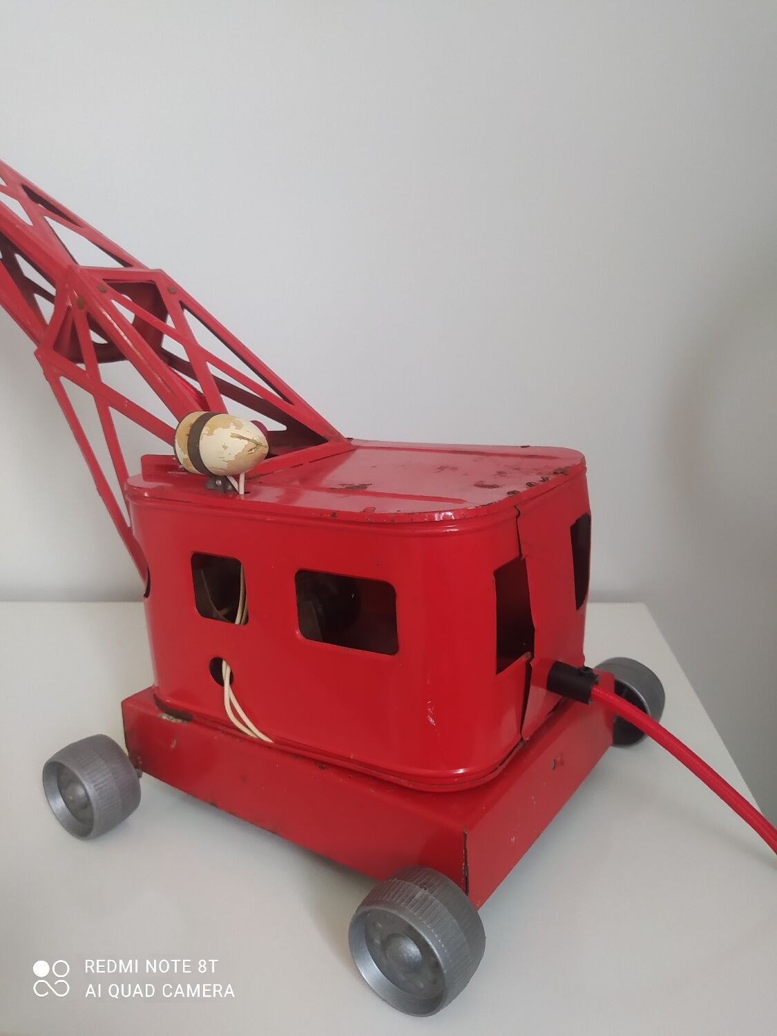 Vintage old metal toy lamp with bulbs