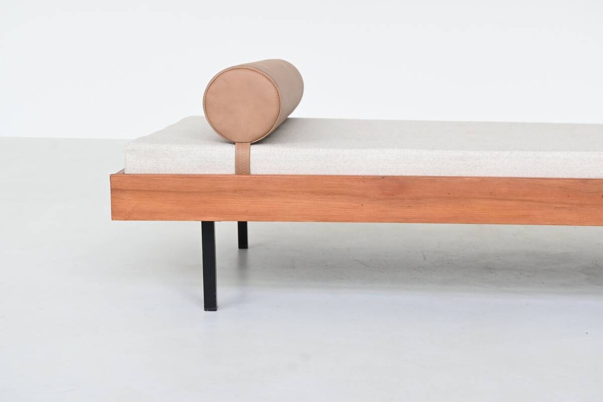 Dutch daybed in teak, metal and wool, mid-century, The Netherlands, 1960