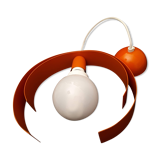 Orange metal suspension light