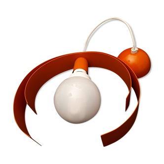 Orange metal suspension light