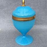 Blue Florentine opaline box gilded metal frame
