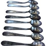Nine small silver teaspoons