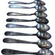 Nine small silver teaspoons