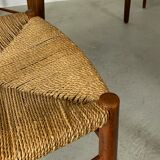 Extendable table by Gustav Bahus with 4 chairs by Peter Hvidt