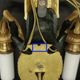 Pair of winged putti wall sconces in Louis XVI style - gilded bronze and black patina