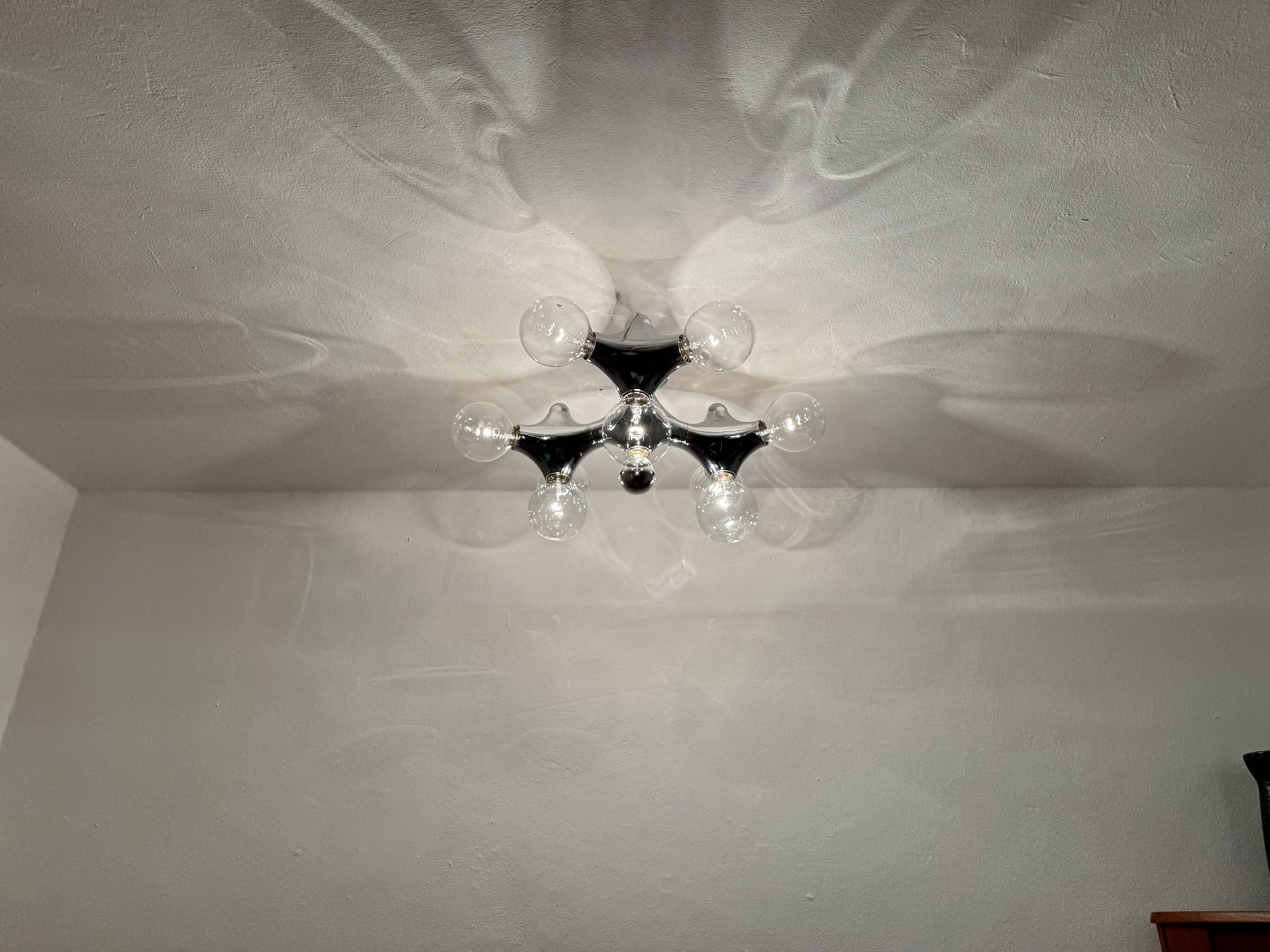 Plafonnier Spoutnik Gemini par Gebrüder Cosack