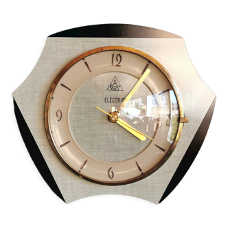 Vintage formica clock silent wall clock "DAM electric green black"
