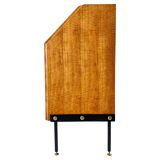 Midcentury Modern Zebra Walnut Sideboard with Drawers, La Permanente Cantu