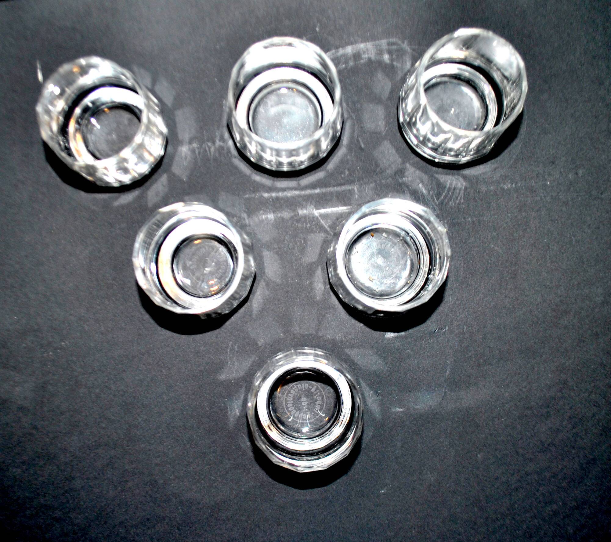 Set of 6 ART DECO glasses cut glass alcohol tumbler Czechoslovakia