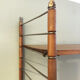 Vintage wall shelf, wood and brass, 1960