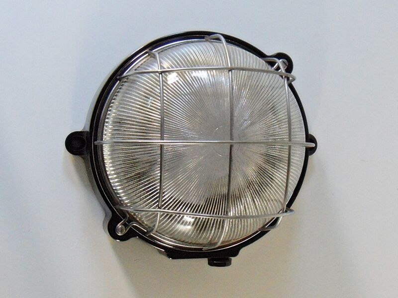 Ceiling lamp in Bakelite and glass.