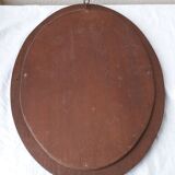 Oval wooden mirror