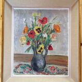 Oil on canvas, bouquet of flowers