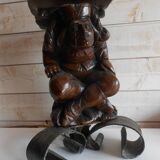 Vintage lamp anthropomorfe carved wood