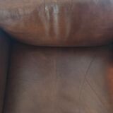 Fauteuil en cuir et palissandre Sergio Asti