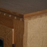 20th-century solid oak display cabinet with a glass front, by a Danish cabinetmaker.