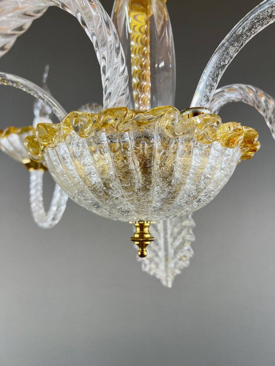 Murano glass chandelier with three lights, 20th century