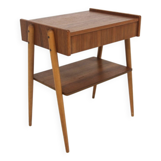 Table de chevet scandinave en teck, AB Carlströms & Co Möbelfabrik, Suède, 1960