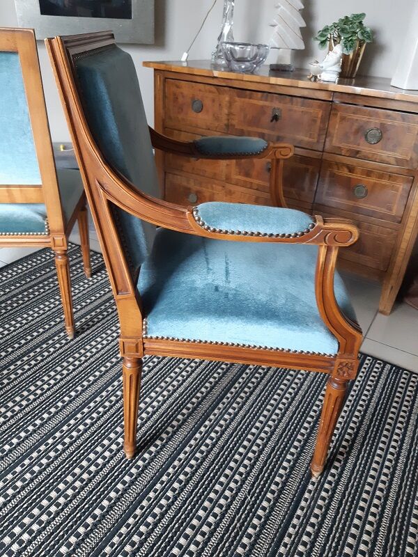 armchair and 2 louis XVI style chairs (beautiful XXèm execution)