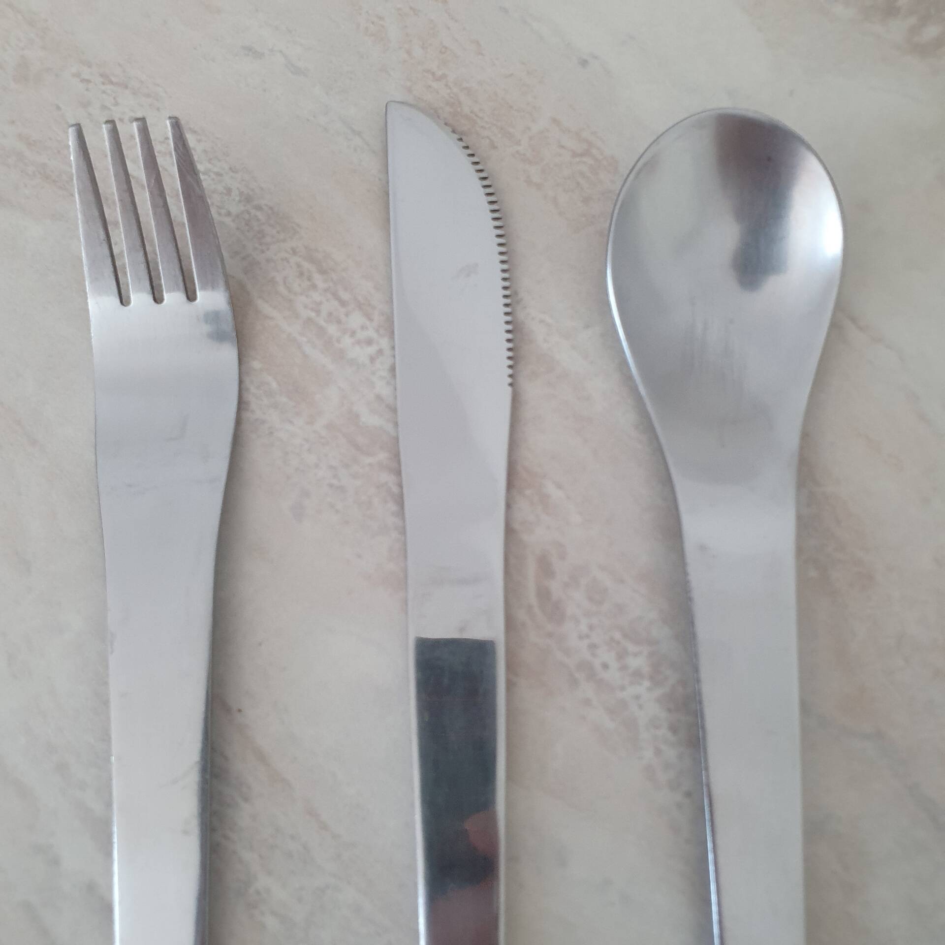 Set of 3 stainless steel cutlery Space Age