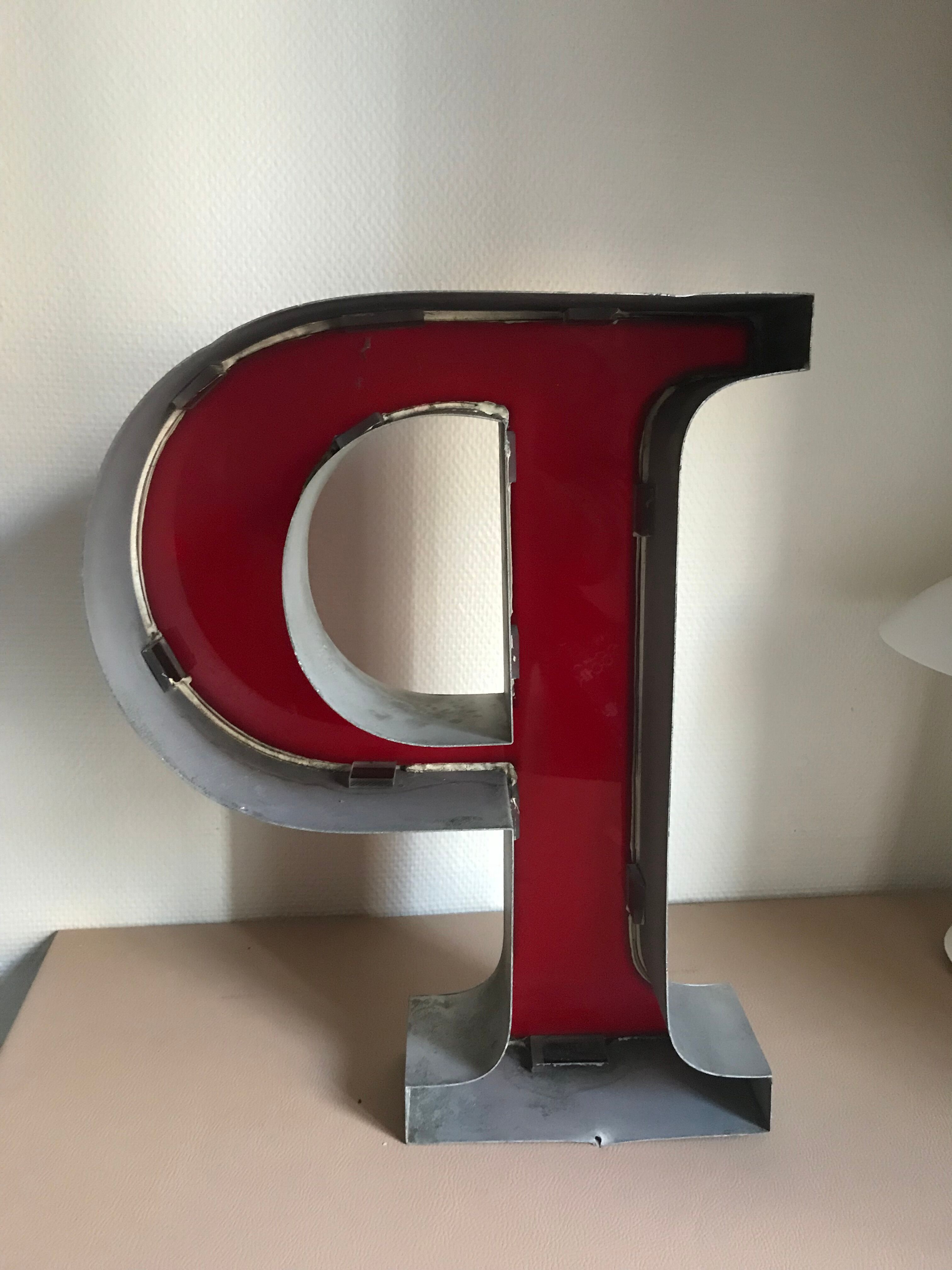 Letter P bright sign
