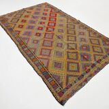 5x8 Yellow & Red Handmade Kilim Rug, 150x247Cm