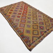 5x8 Yellow & Red Handmade Kilim Rug, 150x247Cm