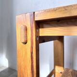 1980 pine wheeled console table