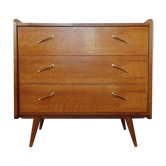 Chest of drawers in oak with compass feet of the 1950s