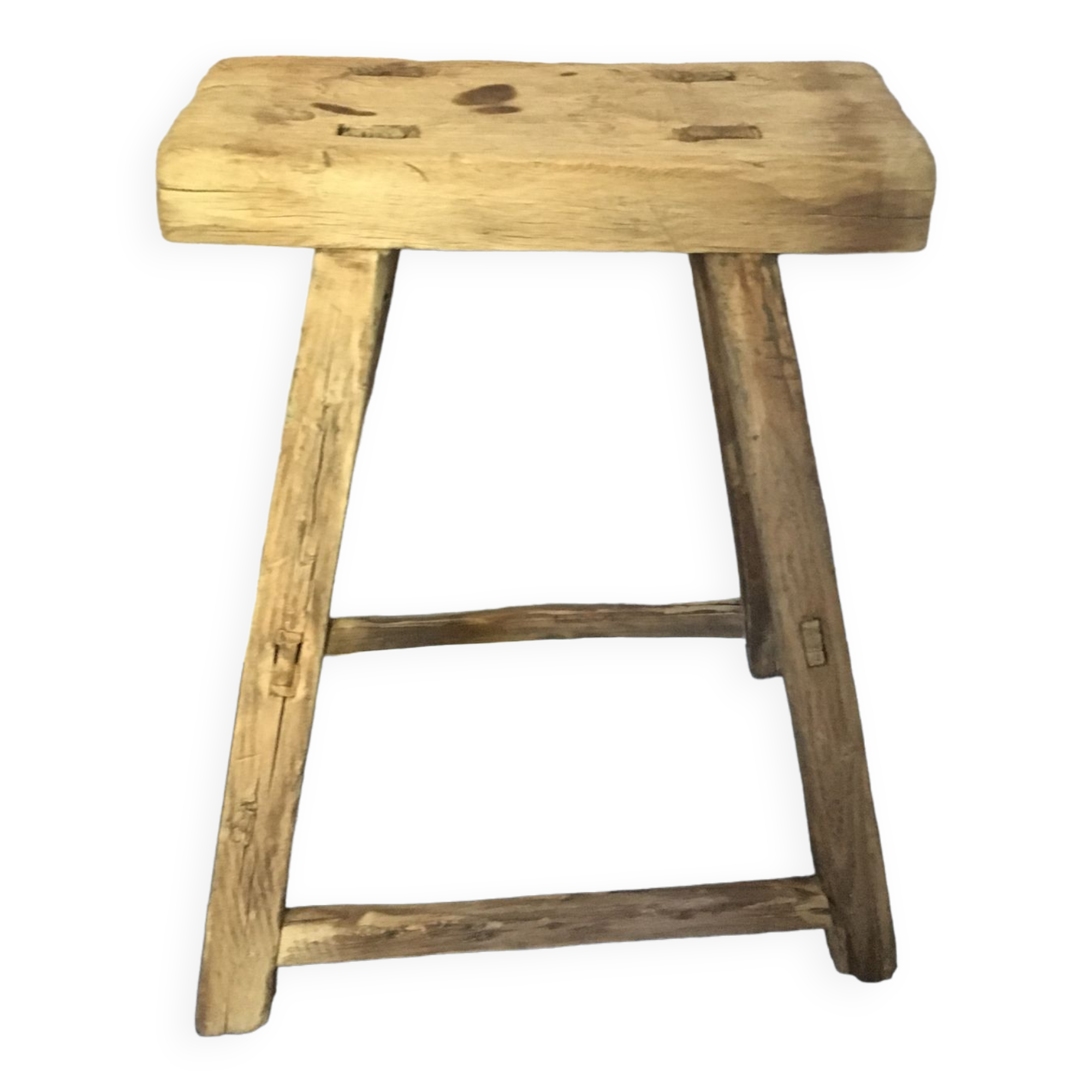 Old elm wood stool