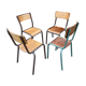 Lot de 4 chaises industrielles école vintage collectivités mullca 6