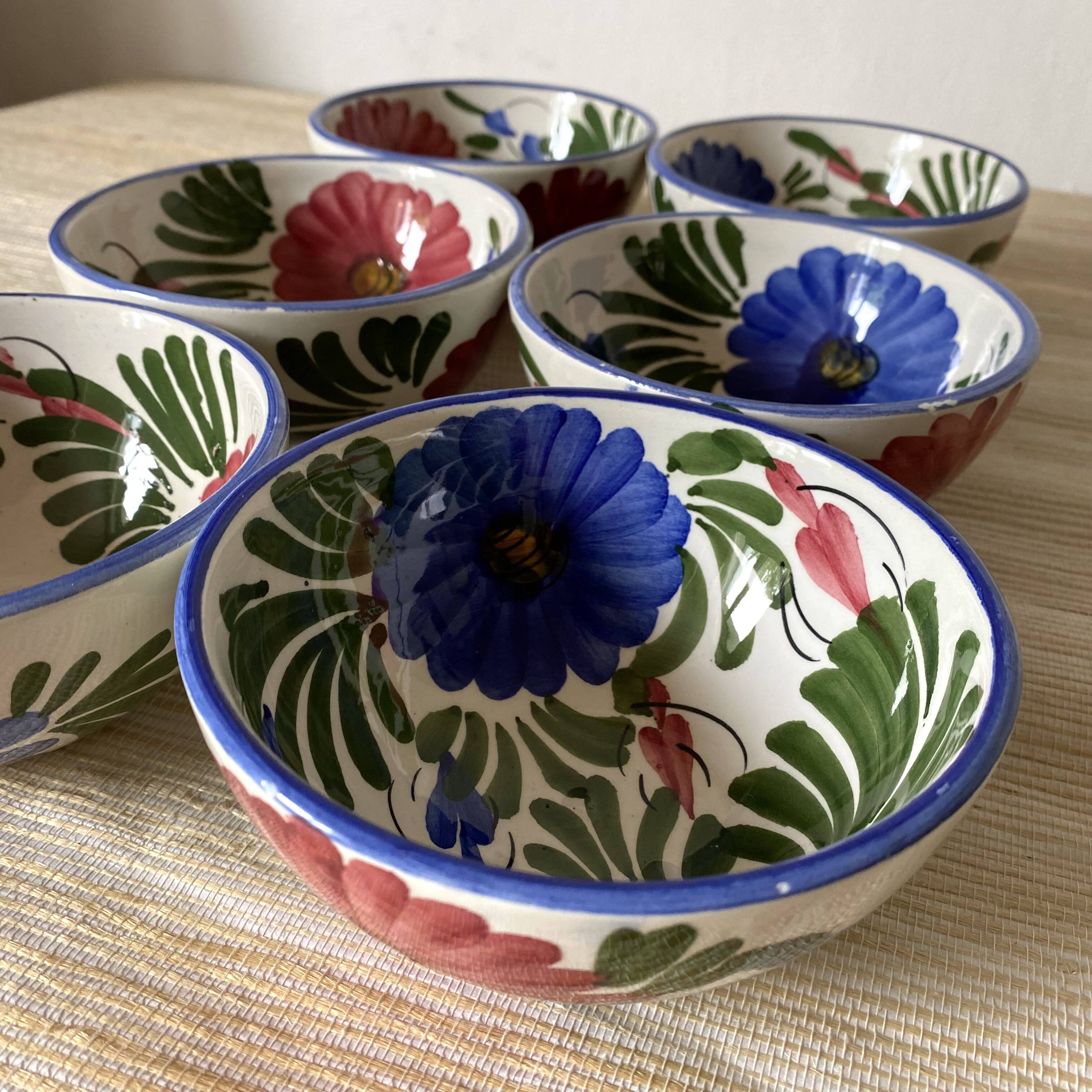 Floral ceramic bowls