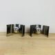 Pair of 70's brushed aluminum space age wall lights