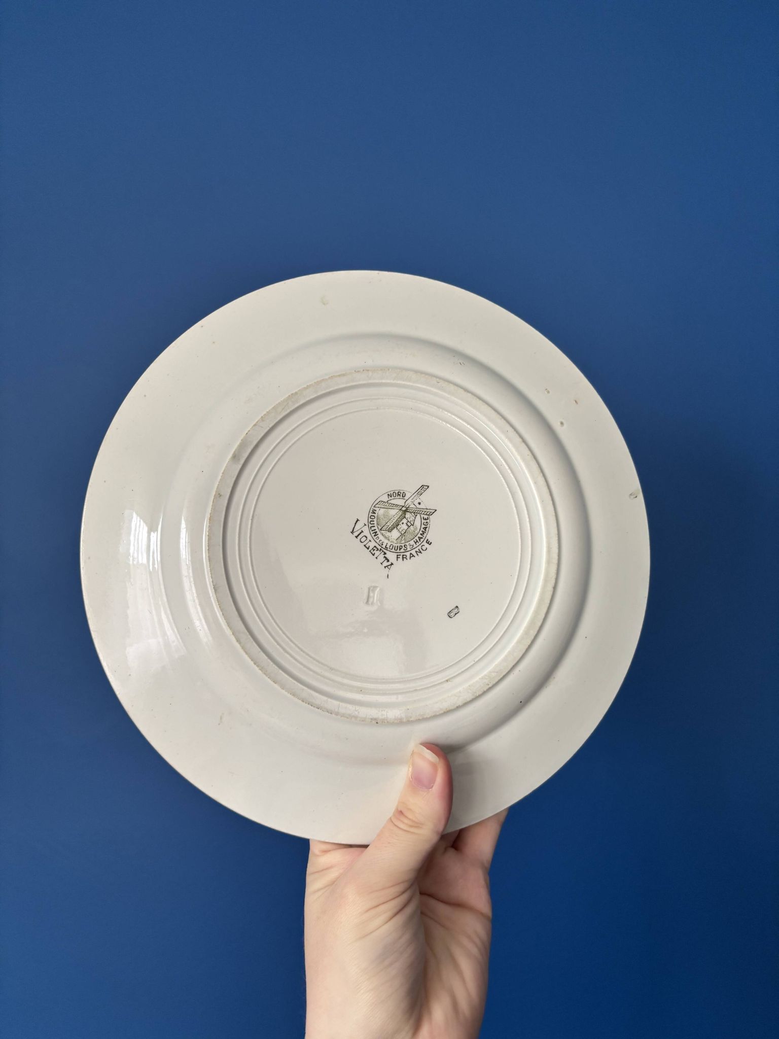 Set of 4 flat plates Terre de Fer Moulin des Loups model Violett