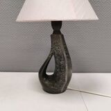 Lampe de table en céramique Vitrika avec abat-jour d'origine, Danemark années 1980.