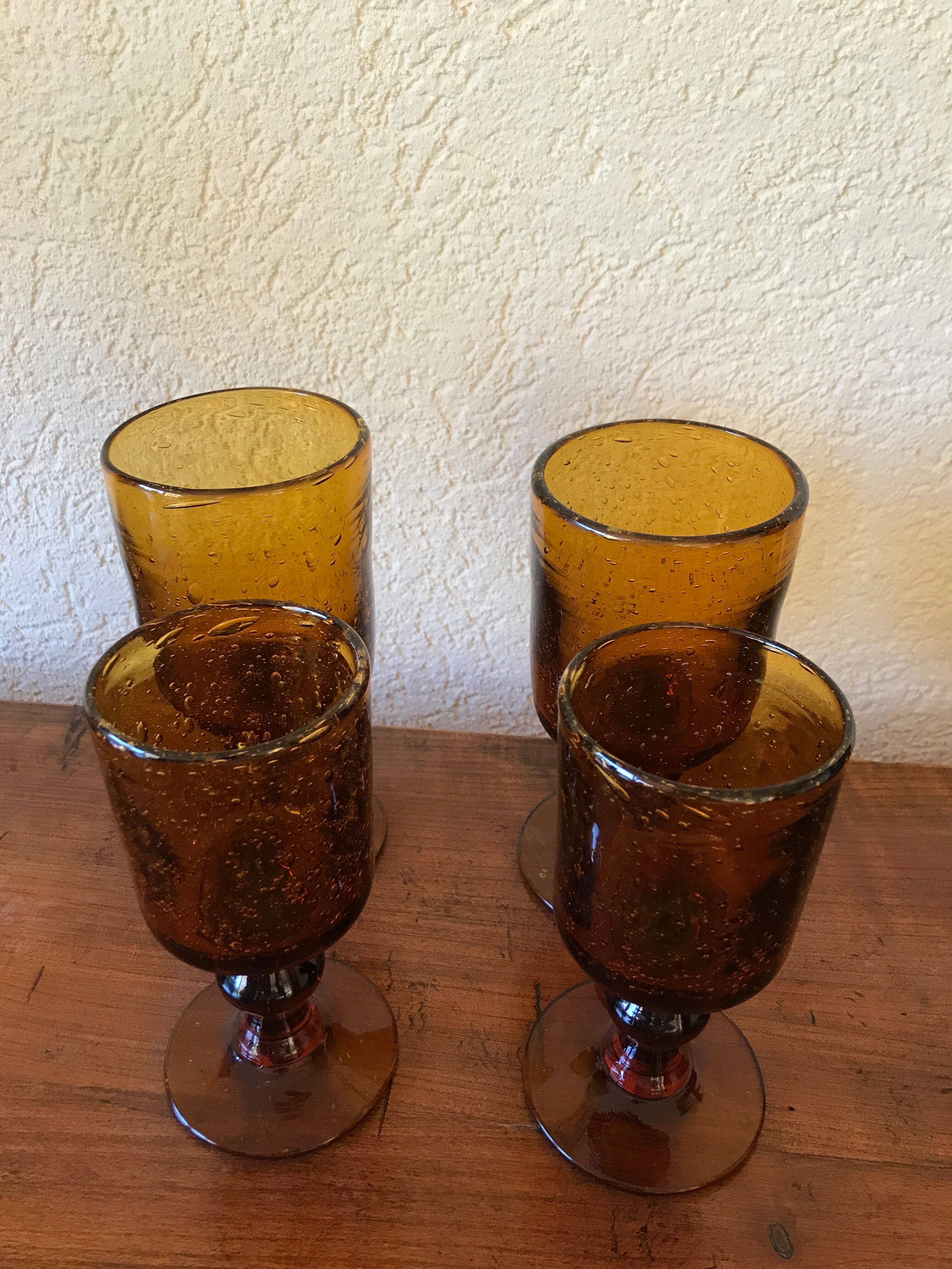 Set of Biot stemmed glasses