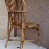 Chaise en rotin 1960