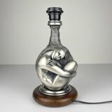 Vintage silver table lamp man and woman by Ottaviani, Italy, 1970s.