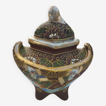 Ceramic incense burner Satsuma Japan 1950s