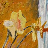 Still life painting with bouquet oil on canvas