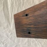 Vintage wall-mounted coat rack in solid wood - 3 cast aluminum hooks
