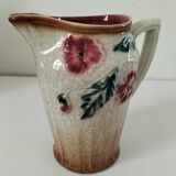 Moulded slip pitcher - late 19th century - Floral decoration in relief