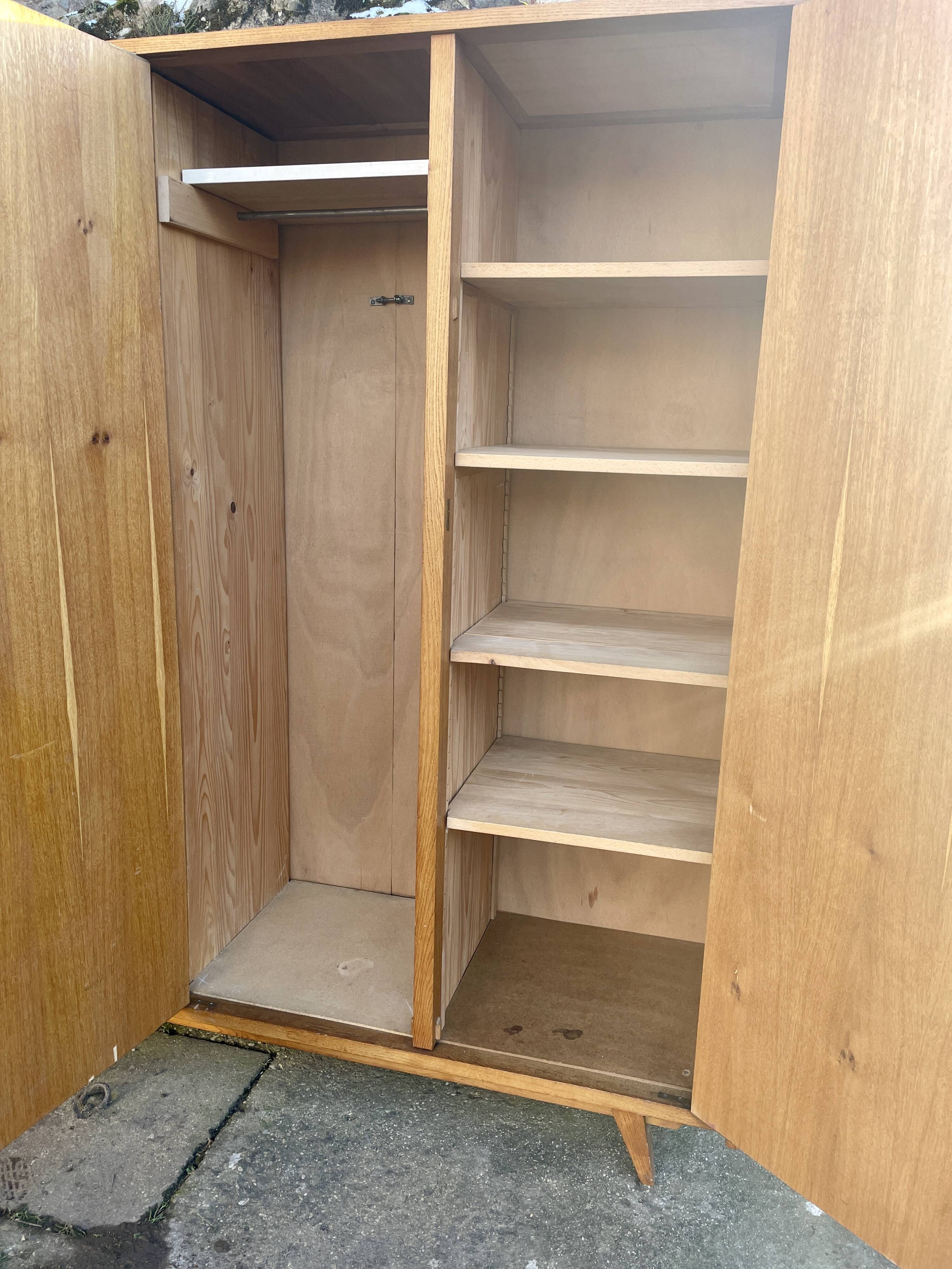 Blonde wood wardrobe 1970