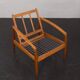 Pair of Kai Kristiansen Paperknife lounge chairs in teak and natural wool